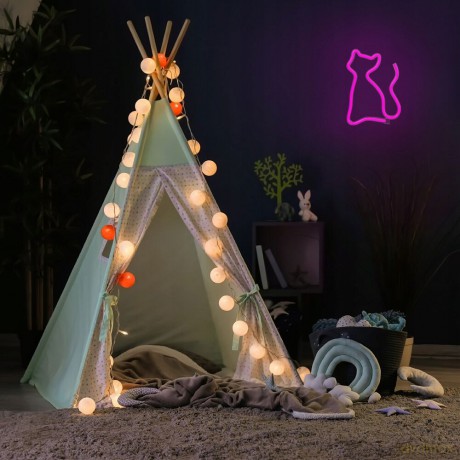 Neon LED KOT różowy Bat + USB FLNEO4 Forever Light
