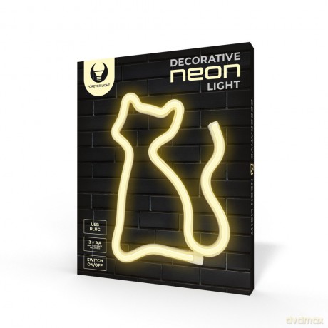 Neon LED KOT ciepły biały Bat + USB FLNEO3 Forever Light
