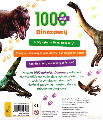 Dinozaury. 1000 naklejek [KSIĄŻKA]