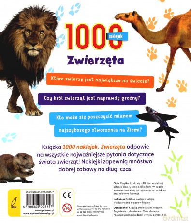Zwierzęta. 1000 naklejek [KSIĄŻKA]