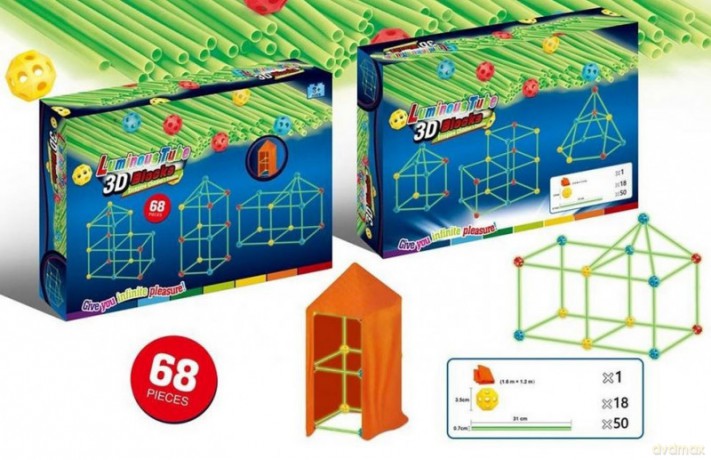 Klocki konstrukcyjne 3D 68 sztuk [KLOCKI]