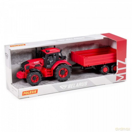 Traktor Belarus z przyczepą burtową