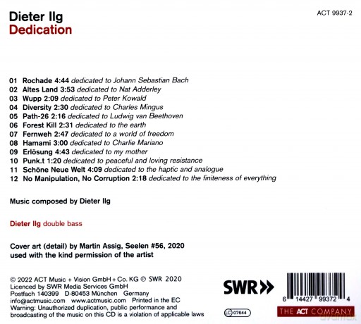 Dieter Ilg: Dedication [CD]