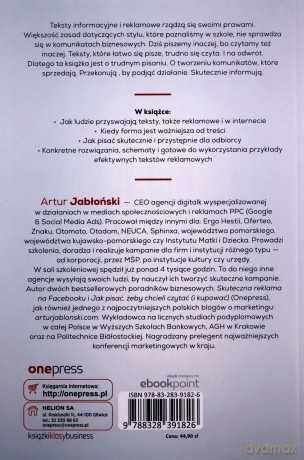Jak pisać, żeby chcieli czytać (i kupować). Copywriting & Webwriting - Artur Jabłoński [KSIĄŻKA]