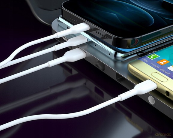 BWOO kabel 3w1 X173 USB - Lightning + USB-C + microUSB 1,0m 3A biały