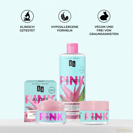 AA Pink Aloes Intensywnie Nawilżający Krem-żel na dzień do każdego rodzaju cery 50 ml