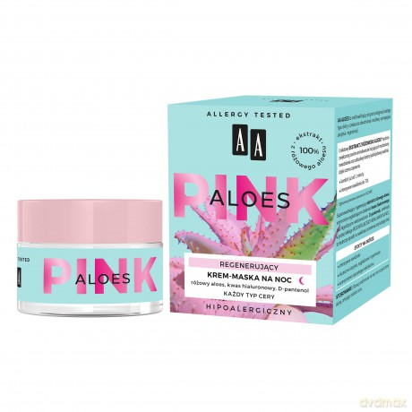 AA Pink Aloes Regenerujący Krem-maska na noc do każdego rodzaju cery 50 ml