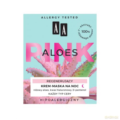AA Pink Aloes Regenerujący Krem-maska na noc do każdego rodzaju cery 50 ml