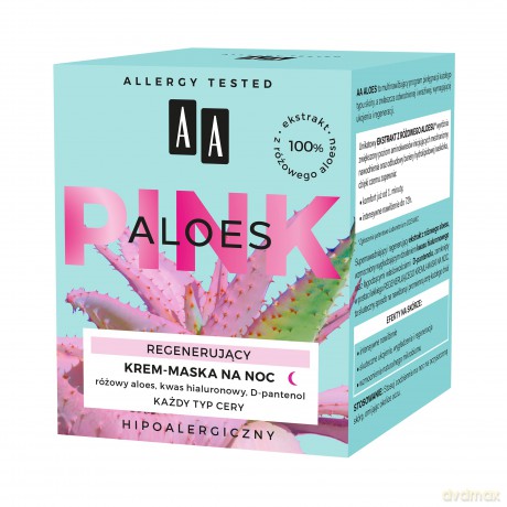 AA Pink Aloes Regenerujący Krem-maska na noc do każdego rodzaju cery 50 ml