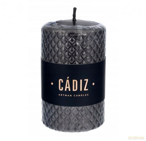 ARTMAN Boże Narodzenie Świeca ozdobna Cadiz - walec mały (średnica 7.3cm) czarny