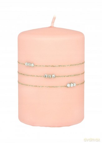 ARTMAN Świeca ozdobna Kolia Mat - walec mały (średnica 7cm) rose gold
