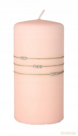ARTMAN Świeca ozdobna Kolia Mat - walec średni (średnica 7cm) rose gold