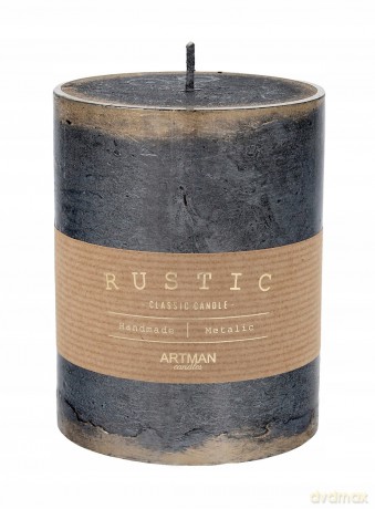 ARTMAN Świeca ozdobna Rustic Patynowany - walec średni (średnica 9cm) czarny