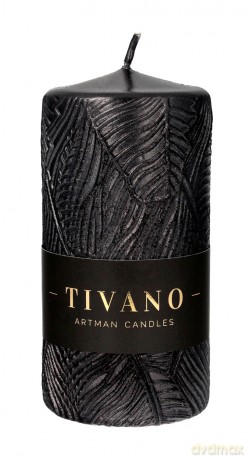 ARTMAN Świeca ozdobna Tivano - walec średni (średnica 7cm) czarny