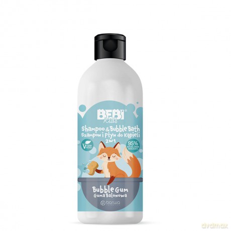 BARWA Bebi Kids Szampon i Płyn do kąpieli 2w1 - Guma Balonowa 500 ml