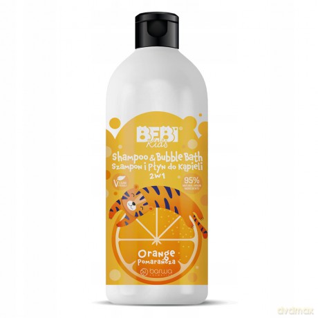 BARWA Bebi Kids Szampon i Płyn do kąpieli 2w1 - Pomarańcza 500 ml