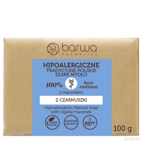 BARWA Hipoalergiczna Szare Mydło z maceratem z Czarnuszki 100g