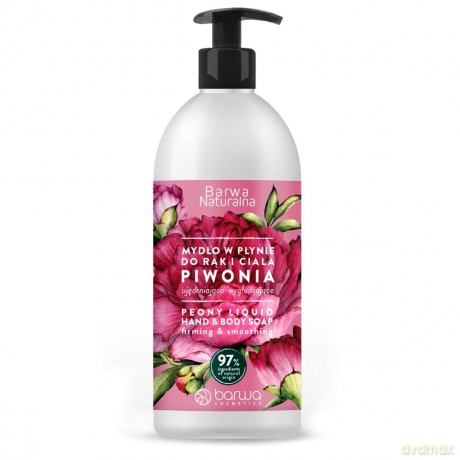BARWA Naturalna Mydło w płynie ujędrniająco wygładzające - Piwonia 500 ml