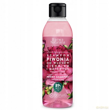 BARWA Naturalna Szampon do włosów cienkich i matowych Piwonia - nadający objętość 300 ml