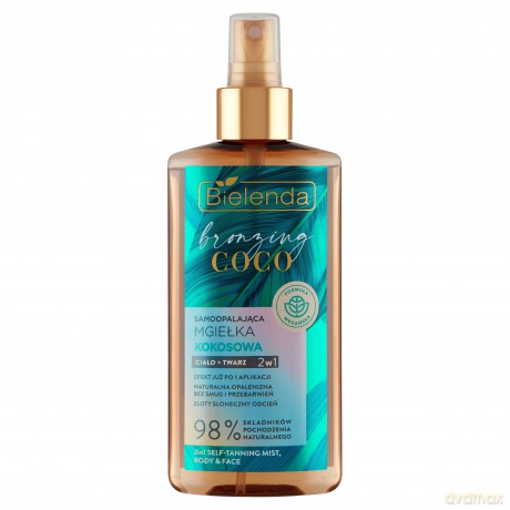Bielenda Bronzing Coco Samoopalająca Mgiełka Kokosowa do ciała i twarzy 2w1 150 ml