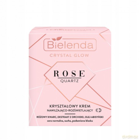 Bielenda Crystal Glow Rose Quartz Kryształowy Krem nawilżająco - rozświetlający na dzień i noc 50 ml