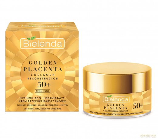 Bielenda Golden Placenta 50+ Liftingująco - Ujędrniający Krem przeciwzmarszczkowy na dzień i noc 50 ml