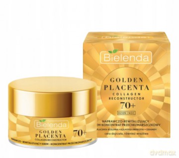 Bielenda Golden Placenta 70+ Naprawczo - Rewitalizujący Krem-koncentrat przeciwzmarszczkowy na dzień i noc 50 ml