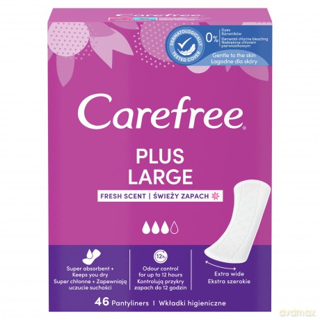 Carefree Plus Large Wkładki higieniczne Fresh Scent - świeży zapach-46szt