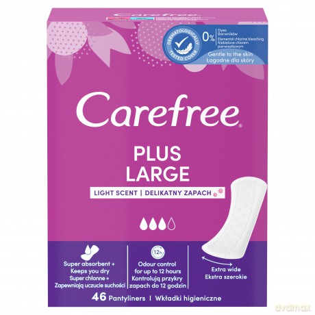 Carefree Plus Large Wkładki higieniczne Light Scent - delikatny zapach-46szt