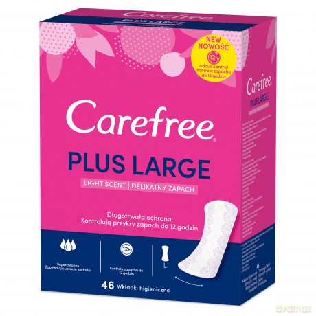 Carefree Plus Large Wkładki higieniczne Light Scent - delikatny zapach-46szt