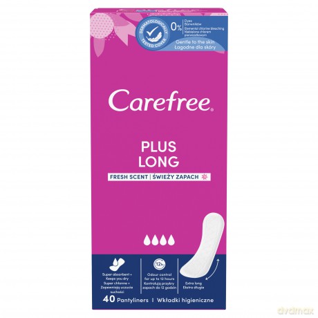 Carefree Plus Long Wkładki higieniczne Fresh Scent - świeży zapach-40szt