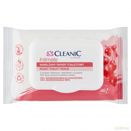 Cleanic Intimate Nawilżany Papier toaletowy-40szt