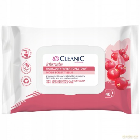 Cleanic Intimate Nawilżany Papier toaletowy-40szt