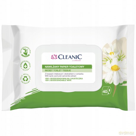 Cleanic Papier toaletowy nawilżany z ekstraktem z rumianku-40szt