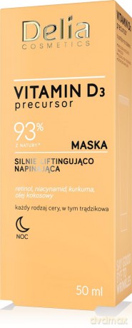 Delia Cosmetics Vitamin D3 Silnie Liftingująca Maska napinająca na noc 50 ml