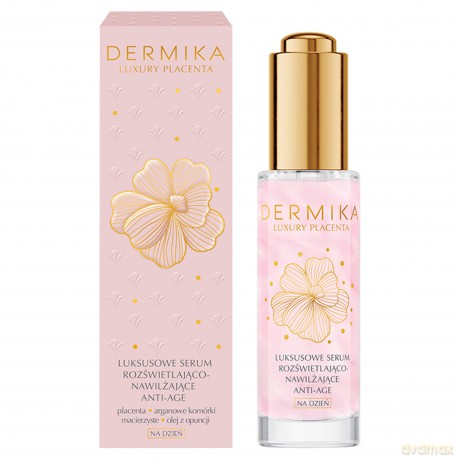 Dermika Luxury Placenta Luksusowe Serum rozświetlająco-nawilżające anti-age na dzień 30 ml