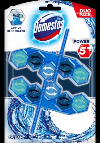 Domestos Ocean DUO Kostka WC Power 5 koszyk - Active Blue Water 2 x 53g