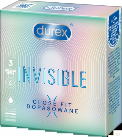 Durex Prezerwatywy Invisible Dopasowanie 3szt.