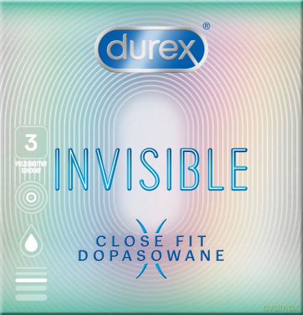 Durex Prezerwatywy Invisible Dopasowanie 3szt.