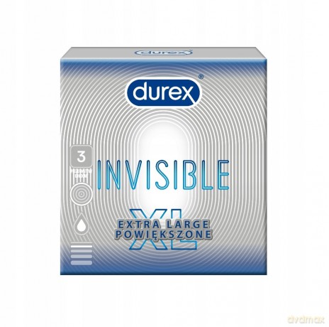 Durex Prezerwatywy Invisible XL Powiększone 3 szt.