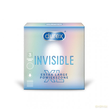 Durex Prezerwatywy Invisible XL Powiększone 3 szt.