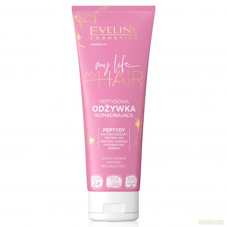 Eveline My Life My Hair Peptydowa Odżywka wzmacniająca do włosów cienkich,matowych i bez objętości 250 ml