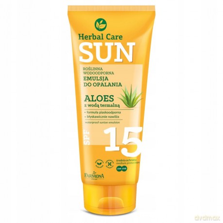 Farmona Herbal Care Sun Emulsja do opalania wodoodporna SPF15 Aloes z wodą termalną 150 ml