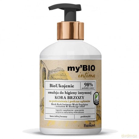 Farmona my`BIO Intima Emulsja do higieny intymnej Kora Brzozy - na podrażnienia i podczas upławówy 250 ml