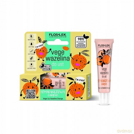 Floslek Lip Care Vege Wazelina do ust Campari - pomarańczowa 10g