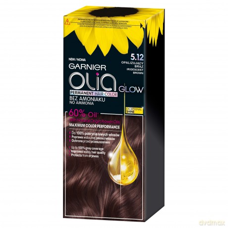 Garnier Olia Glow Farba do włosów nr 5.12 Opalizujący Brąz 1op.