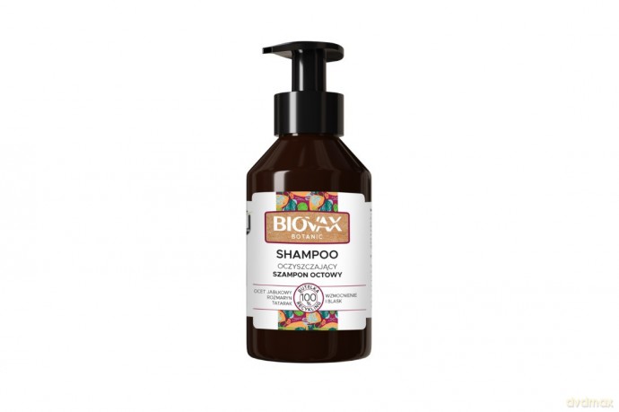 L`BIOTICA Biovax Botanic Oczyszczający Szampon octowy - ocet jabłkowy,rozmaryn i tatarak 200 ml
