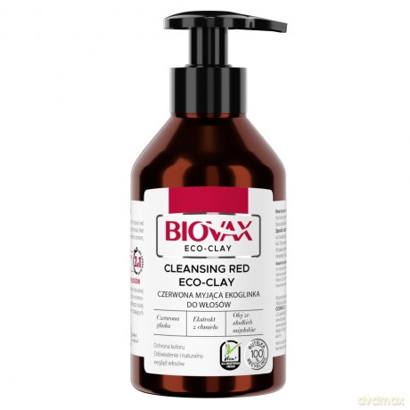 L`BIOTICA Biovax Eco-Clay Czerwona Myjąca Ekoglinka do włosów 200 ml
