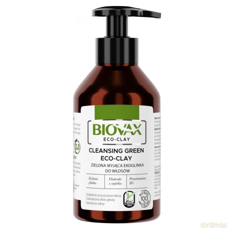 L`BIOTICA Biovax Eco-Clay Zielona Myjąca Ekoglinka do włosów 200 ml