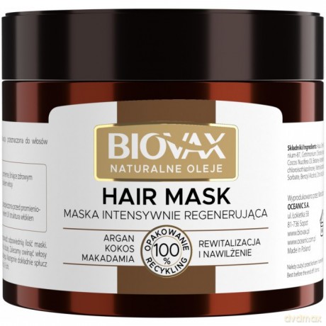 L`BIOTICA Biovax Hair Mask Maska do włosów intensywnie regenerująca - Naturalne Oleje 250 ml